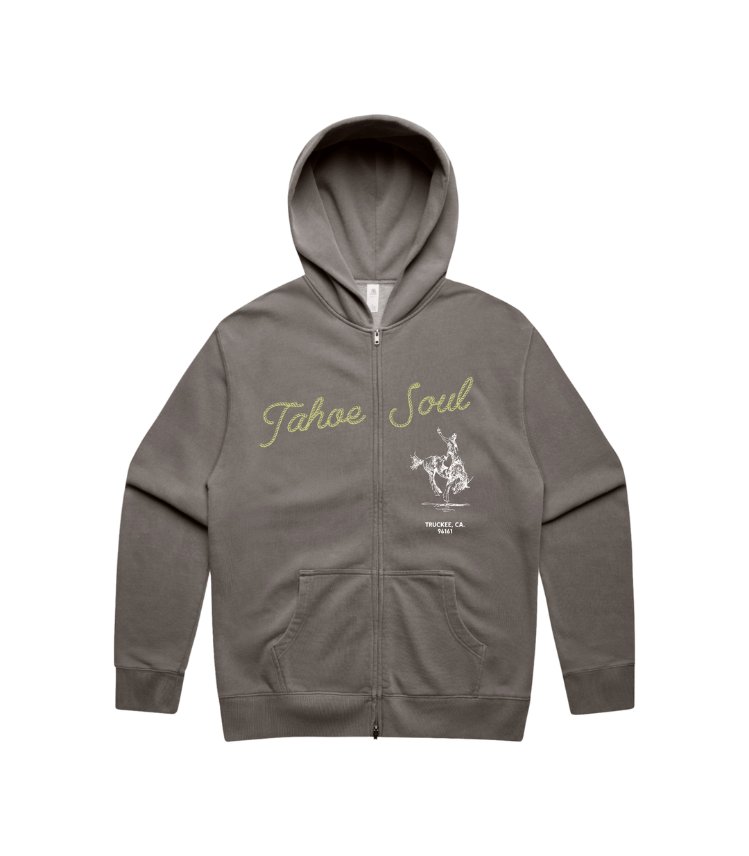 Tahoe Soul - Wild West Rope ZIp Hoodie in Faded Grey - Kalifornia Jean Bar
