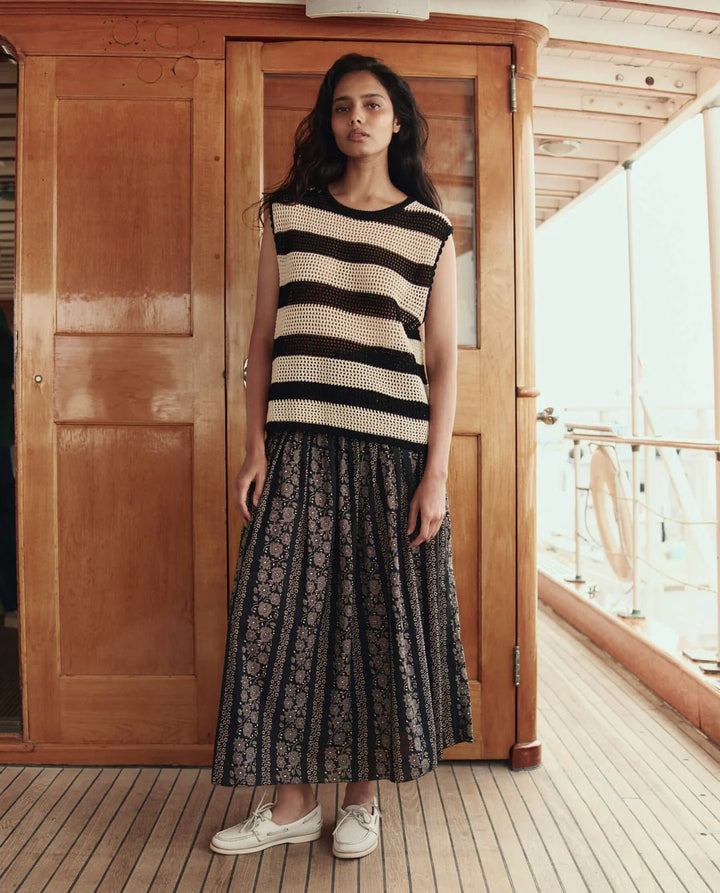 The Great - Canary Skirt Black Cream Token Floral - Kalifornia Jean Bar