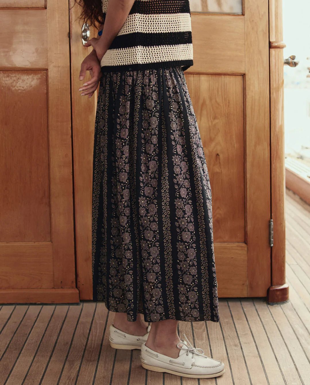 The Great - Canary Skirt Black Cream Token Floral - Kalifornia Jean Bar