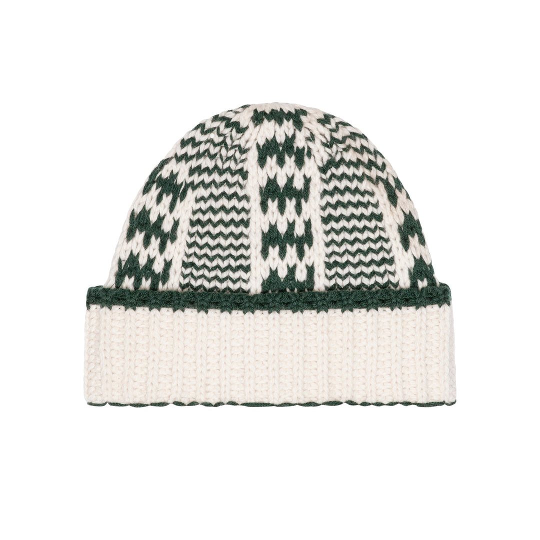 THE GREAT. - Cream/Forest Chalet Beanie - Kalifornia Jean Bar