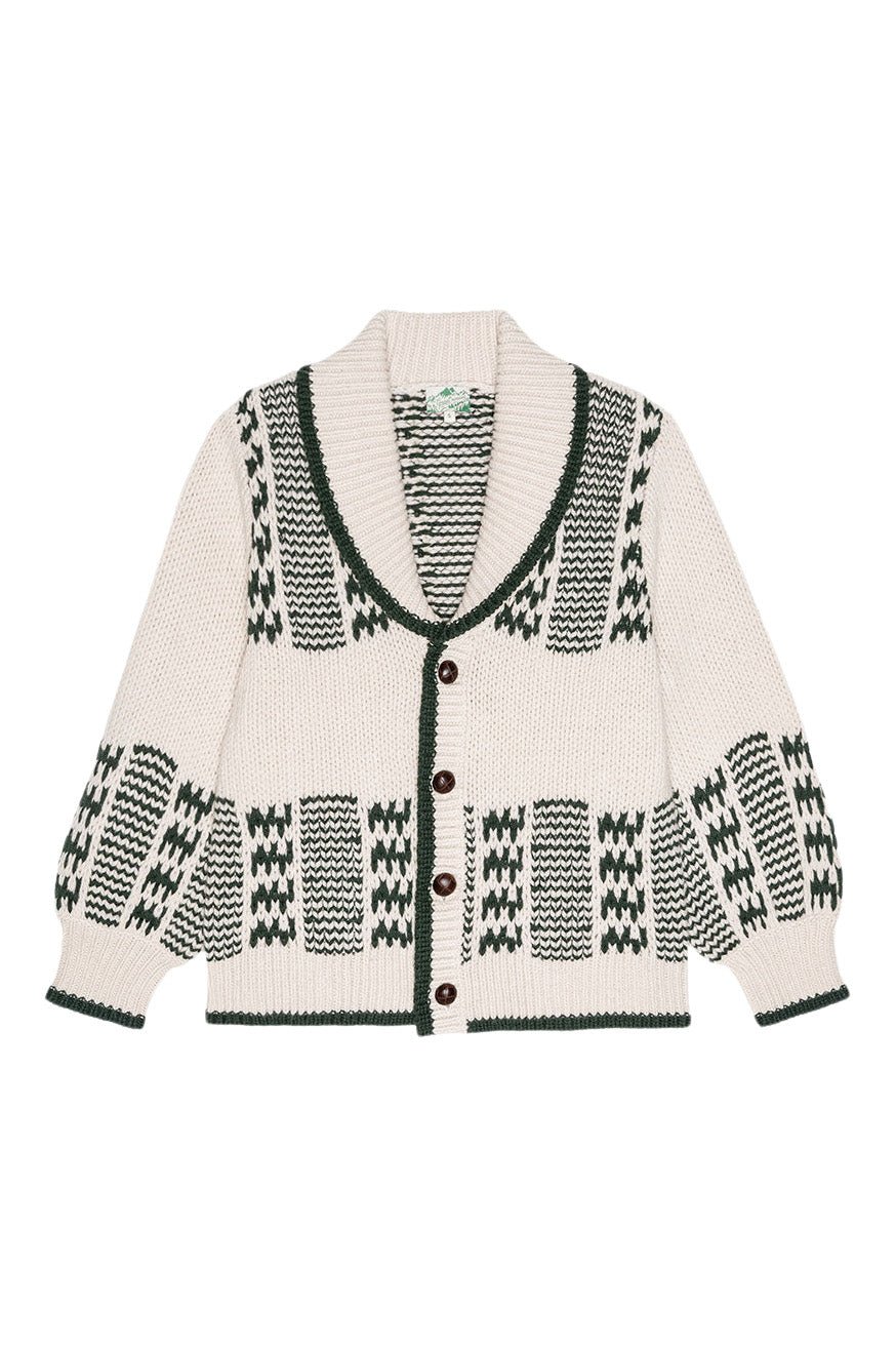 THE GREAT. - Cream/Forest Chalet Cardigan Sweater - Kalifornia Jean Bar