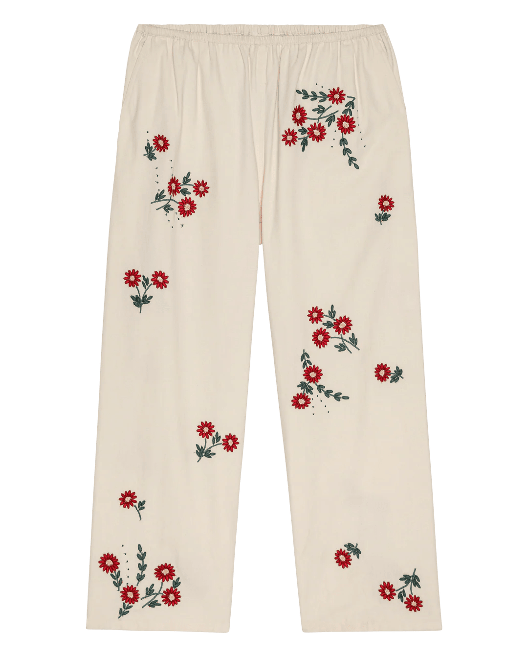 The Great - Easy Pant Natural Field Floral Emb - Kalifornia Jean Bar