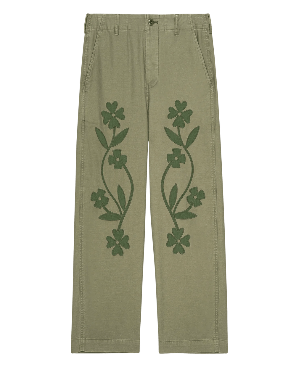 The Great - Floral Appliqué Admiral Pant - Kalifornia Jean Bar
