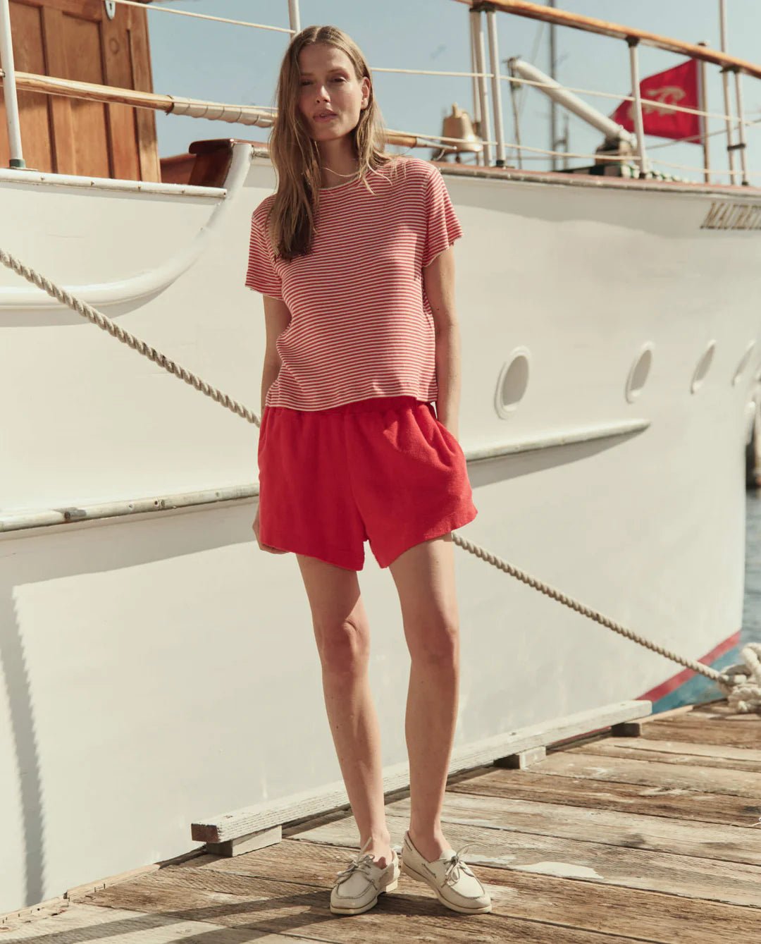 The Great - Little Tee Pimento Stripe - Kalifornia Jean Bar