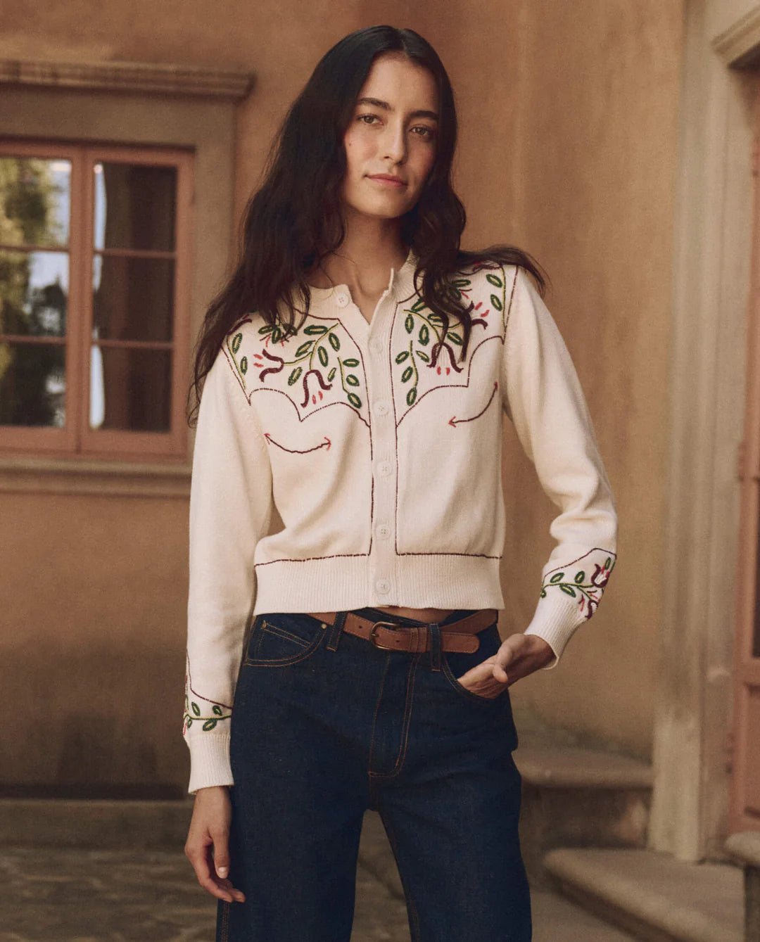 The Great - Natural Western Beaded Cardigan - Kalifornia Jean Bar