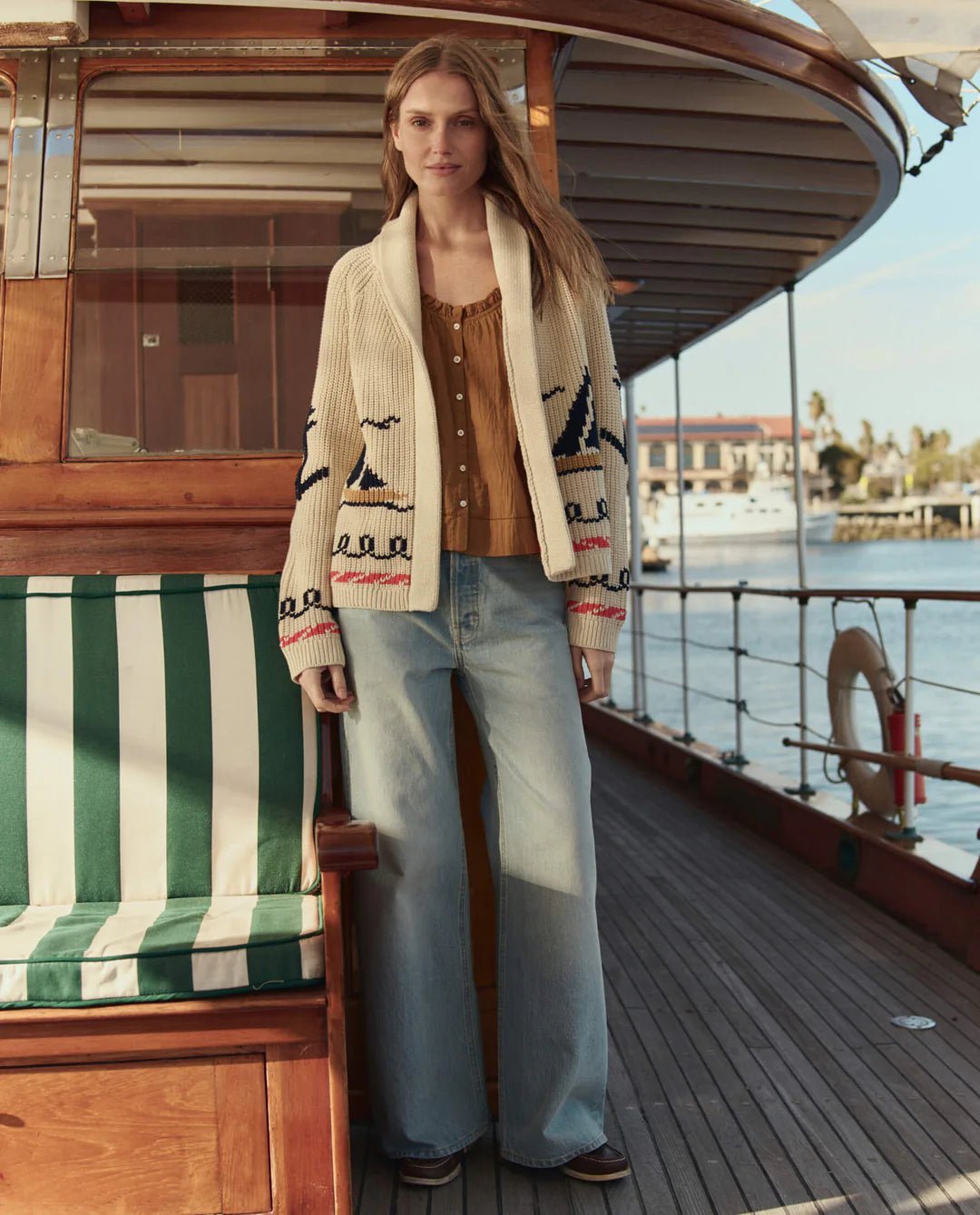 The Great - Sailboat Lodge Cardigan Cream - Kalifornia Jean Bar