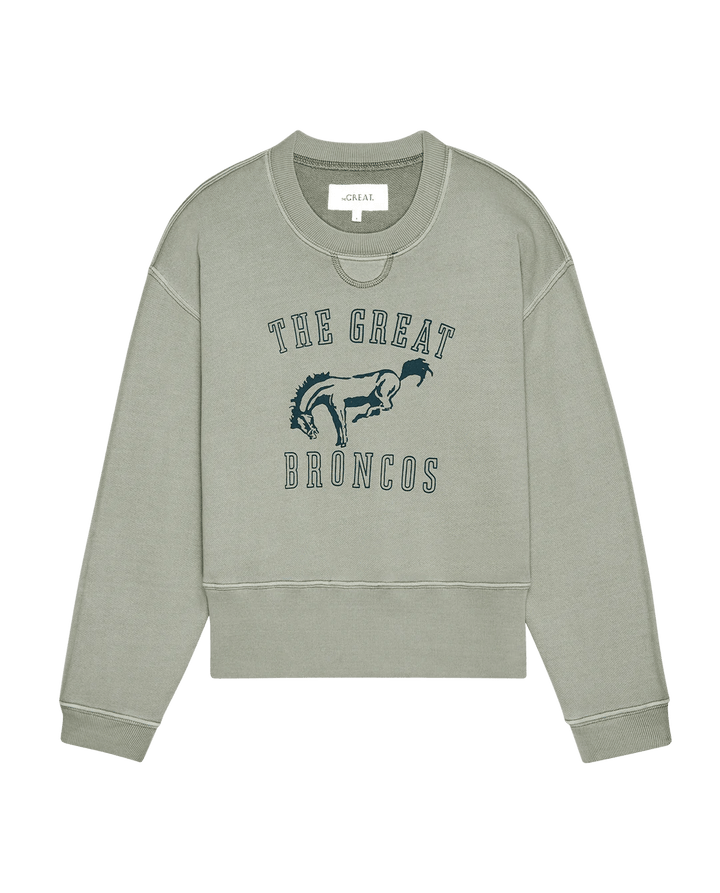The Great - Smoke Green Bucking Bronco League Sweatshirt - Kalifornia Jean Bar