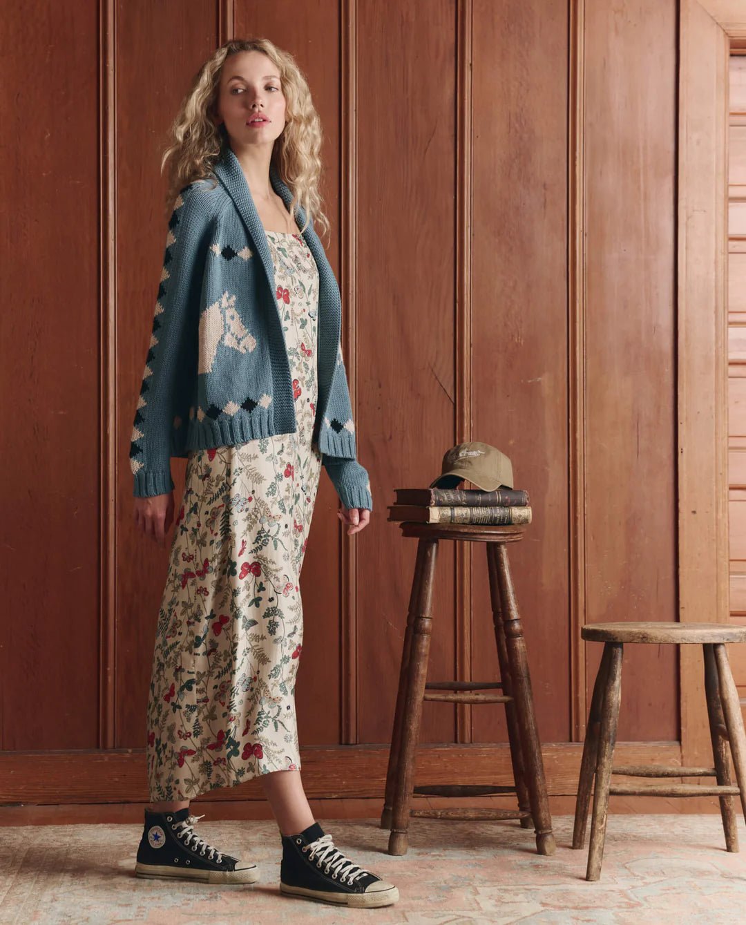The Great - Stable Lodge Cardigan Blue Bell - Kalifornia Jean Bar