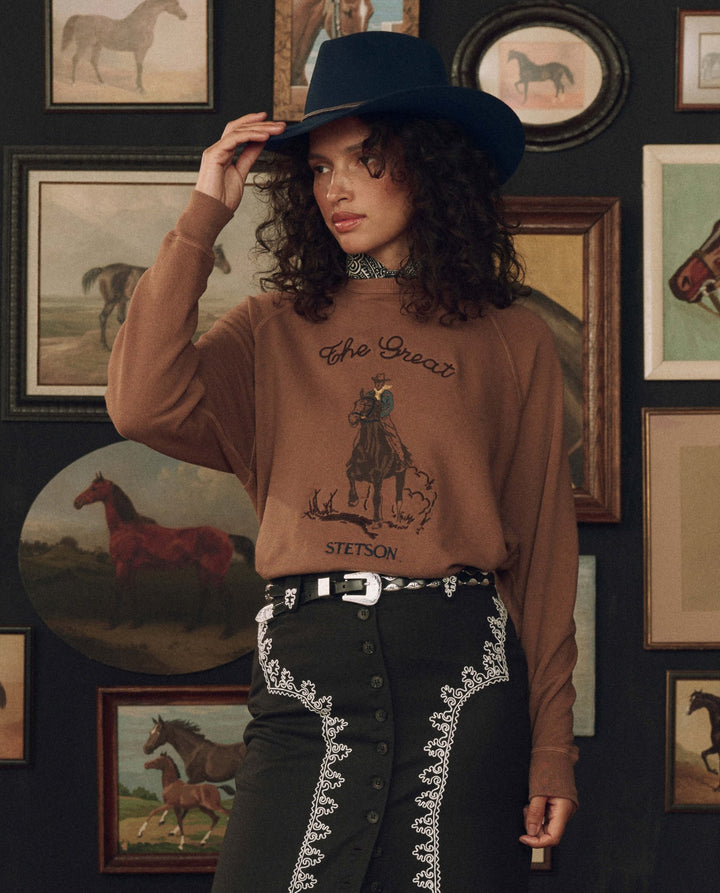 The Great - Stetson College Sweatshirt in Tobacco - Kalifornia Jean Bar