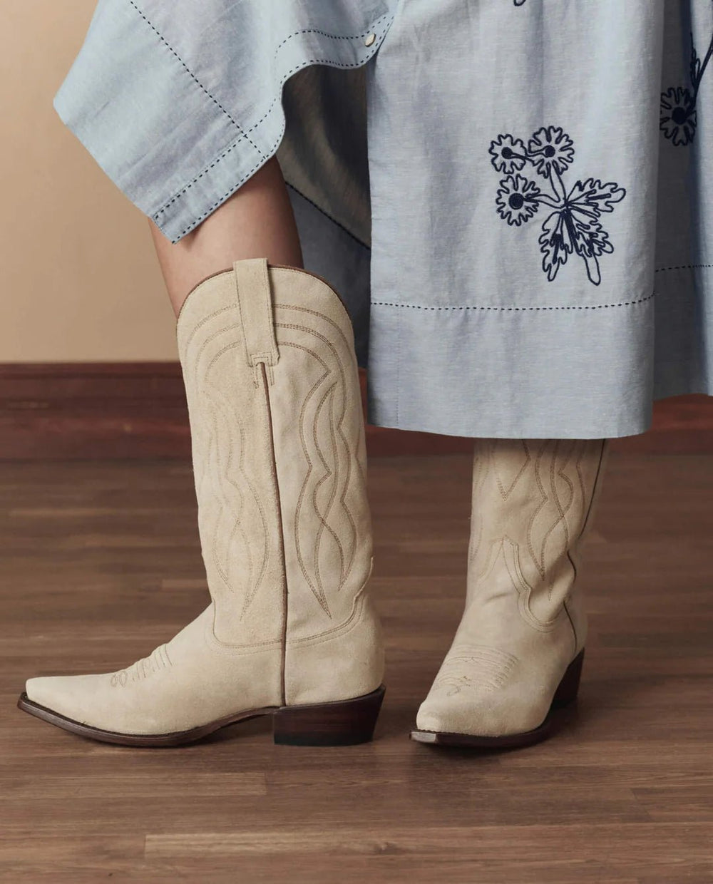 The Great - Stetson Cowboy Boots Suede Pearl - Kalifornia Jean Bar