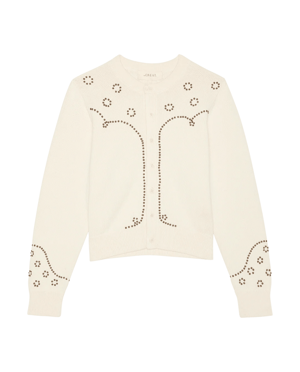 The Great - Studded Cardigan in Natural - Kalifornia Jean Bar