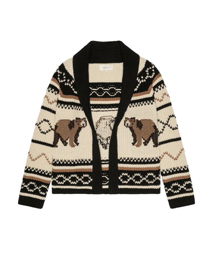 The Great - The Bear Lodge Cardigan in Black - Kalifornia Jean Bar