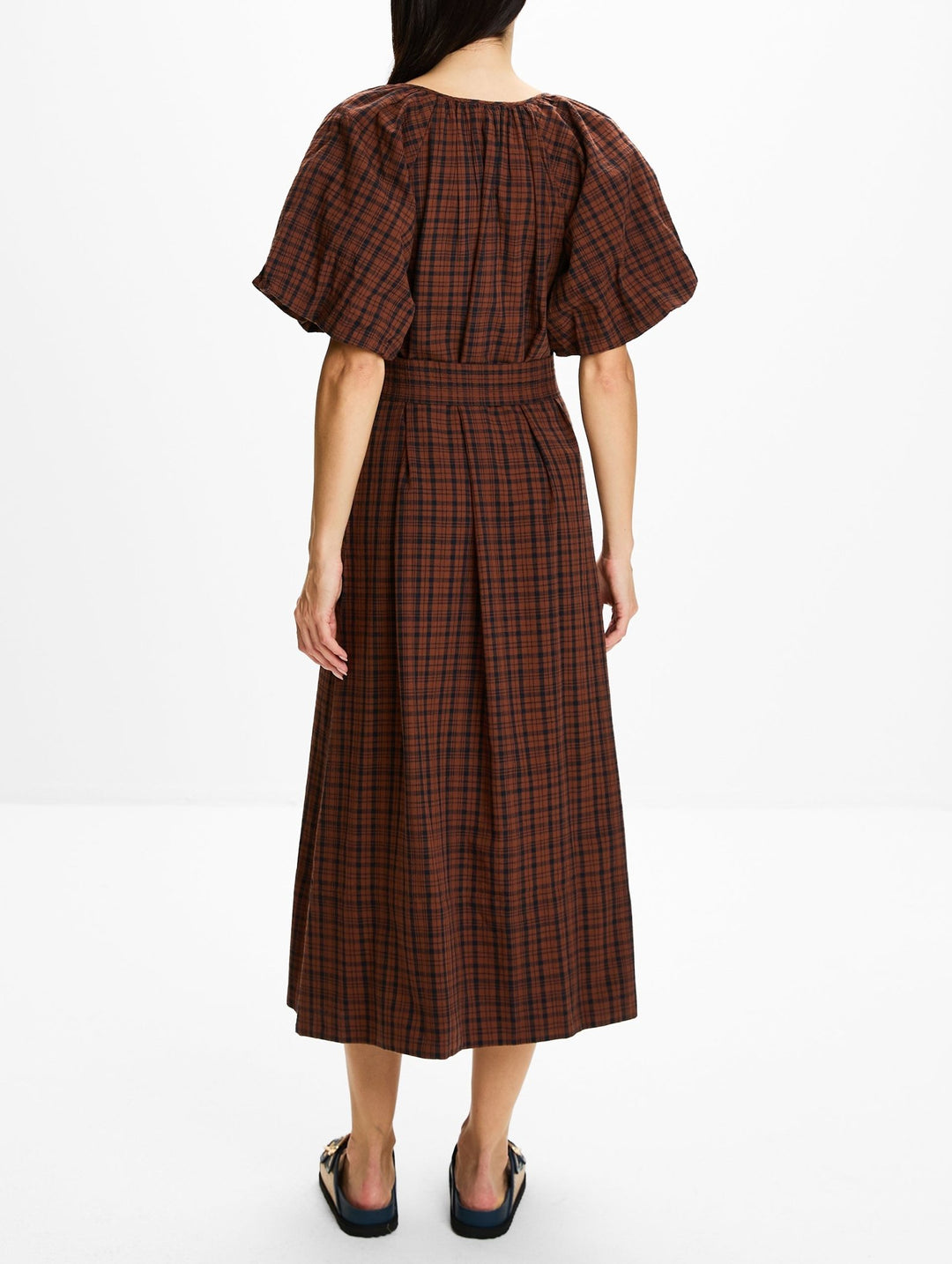 The Great -The Fairground Dress in Woodcrest Plaid - Kalifornia Jean Bar