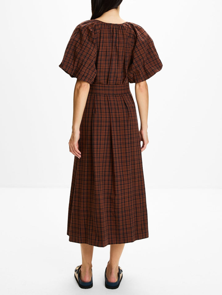 The Great -The Fairground Dress in Woodcrest Plaid - Kalifornia Jean Bar