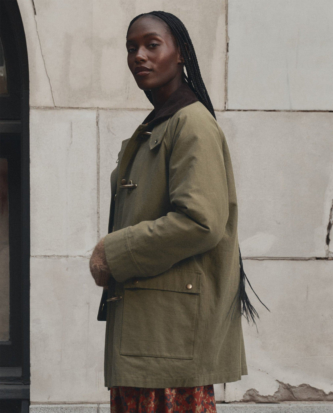 The Great - The Firefighter Jacket in Olive with Chocolate - Kalifornia Jean Bar