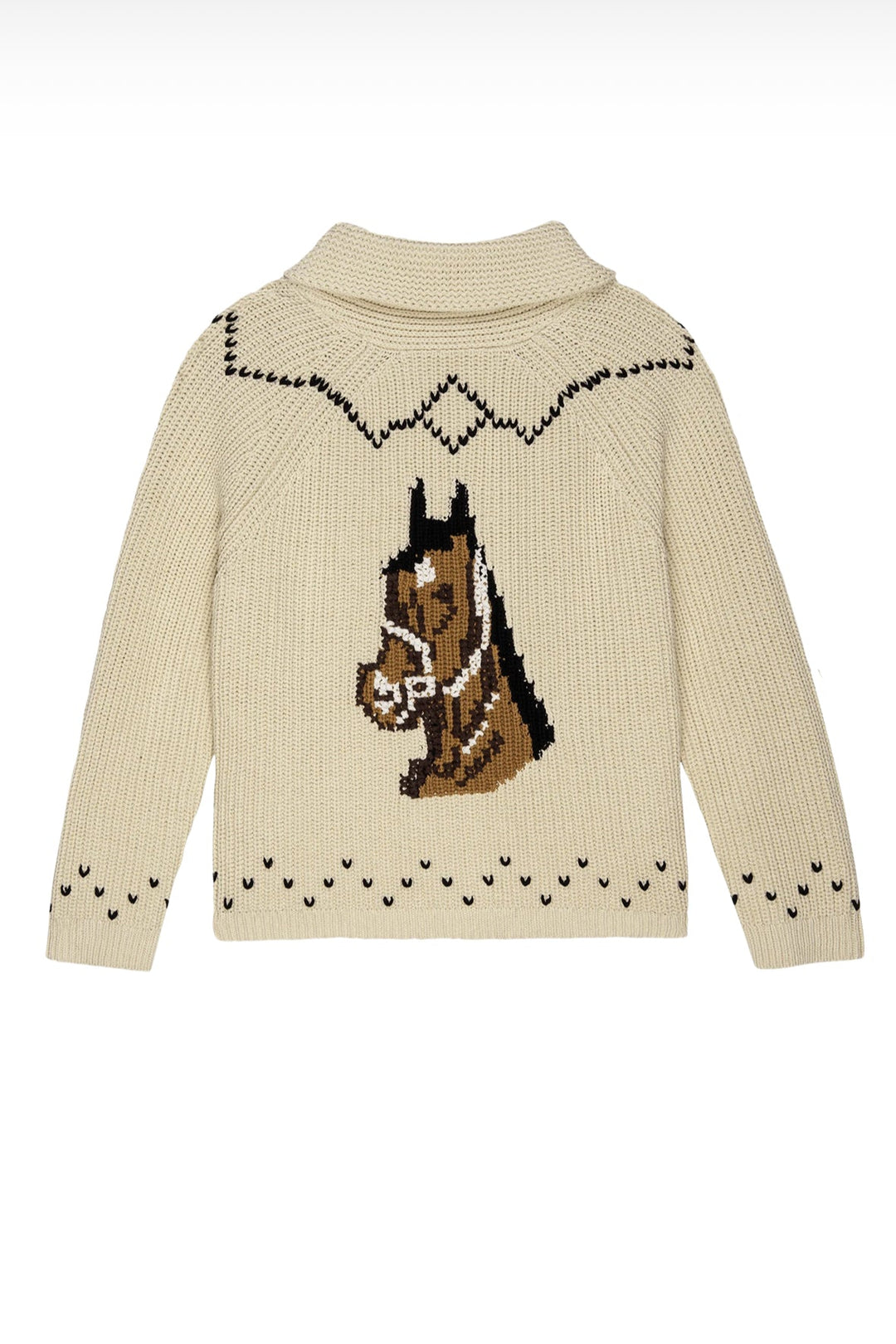 The Great - The Horse Lodge Cardigan in Cream - Kalifornia Jean Bar