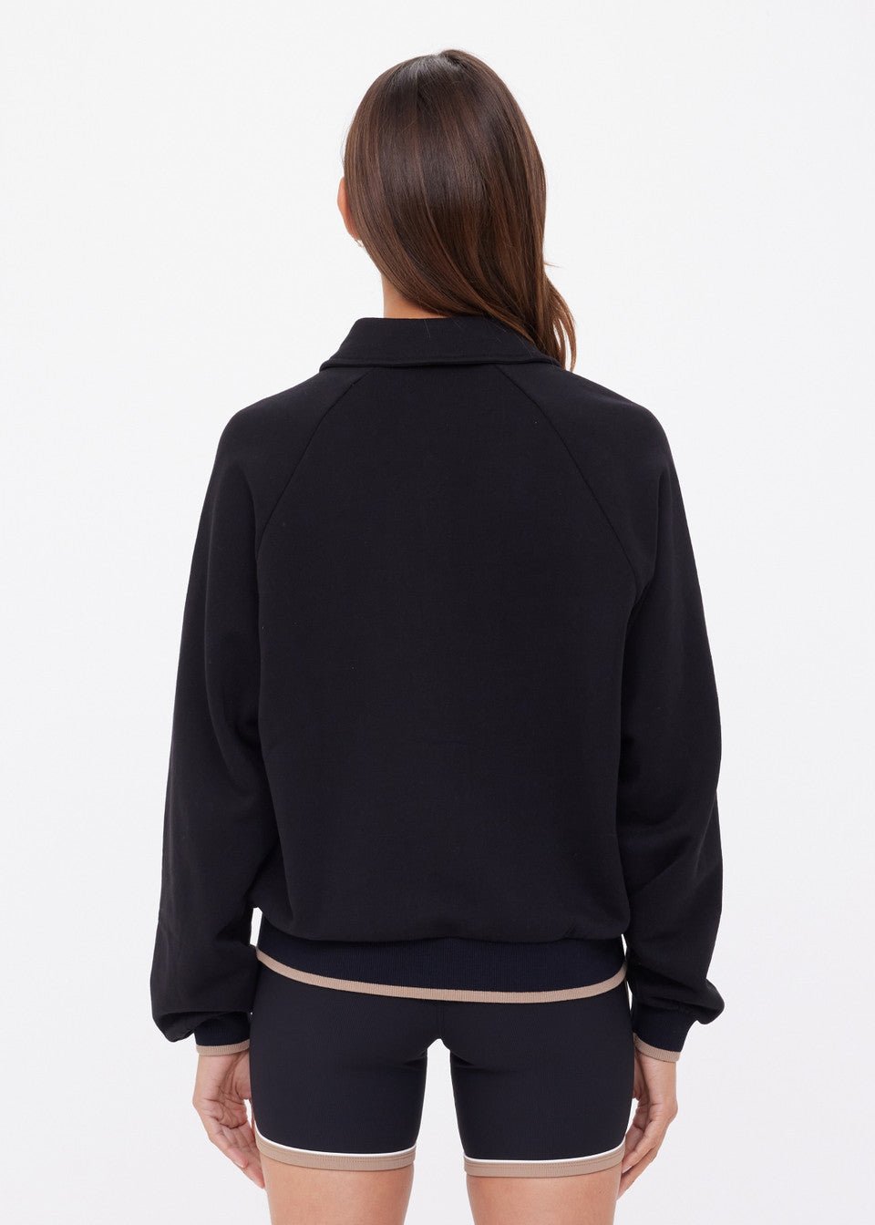 The Upside - Collared Elle Polo In Black - Kalifornia Jean Bar