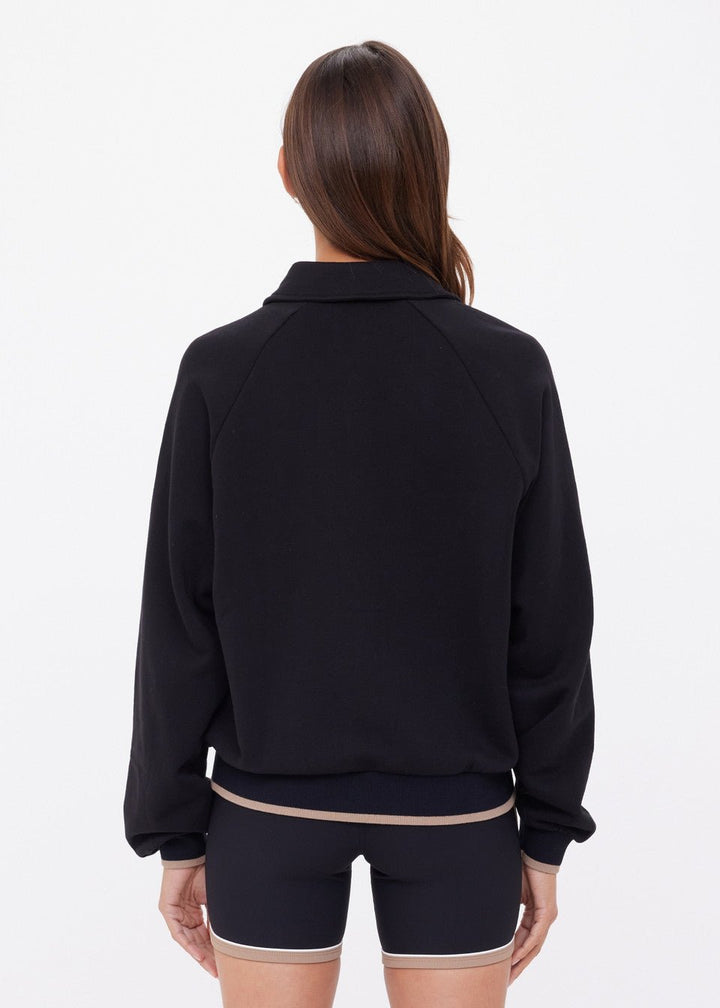 The Upside - Collared Elle Polo In Black - Kalifornia Jean Bar