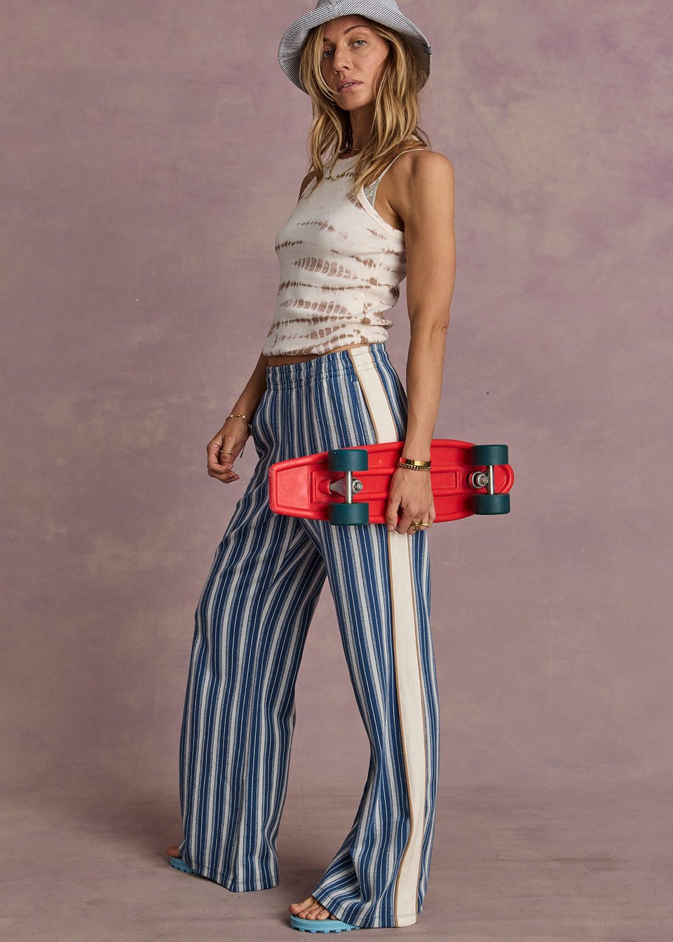 The Upside - Palmas Marine Wide Leg Pant In Denim - Kalifornia Jean Bar