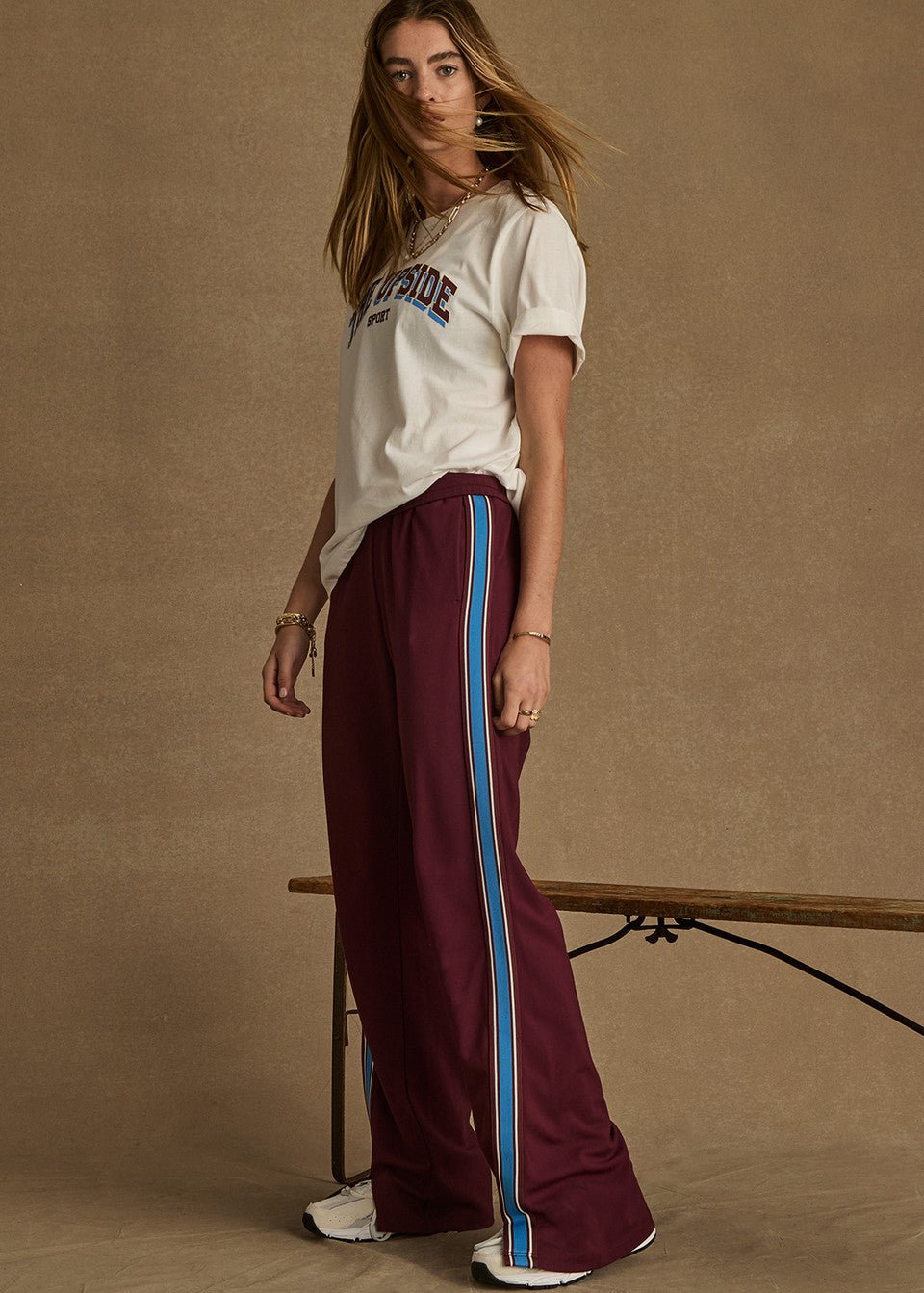 The Upside - Ryder Petra Flare Pant in Bordeaux - Kalifornia Jean Bar