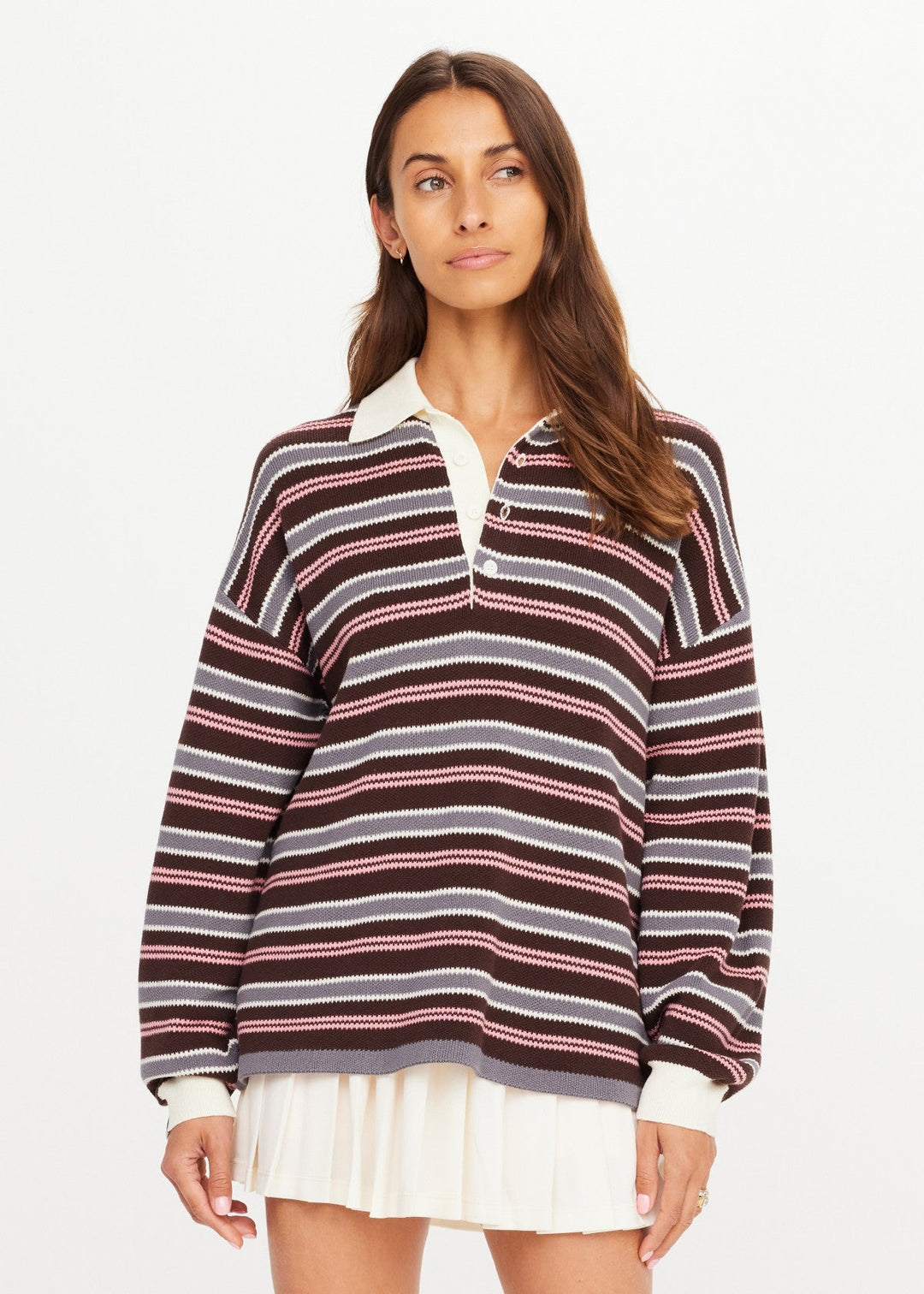 The Upside - Wonder Knit Stripe Polo - Kalifornia Jean Bar