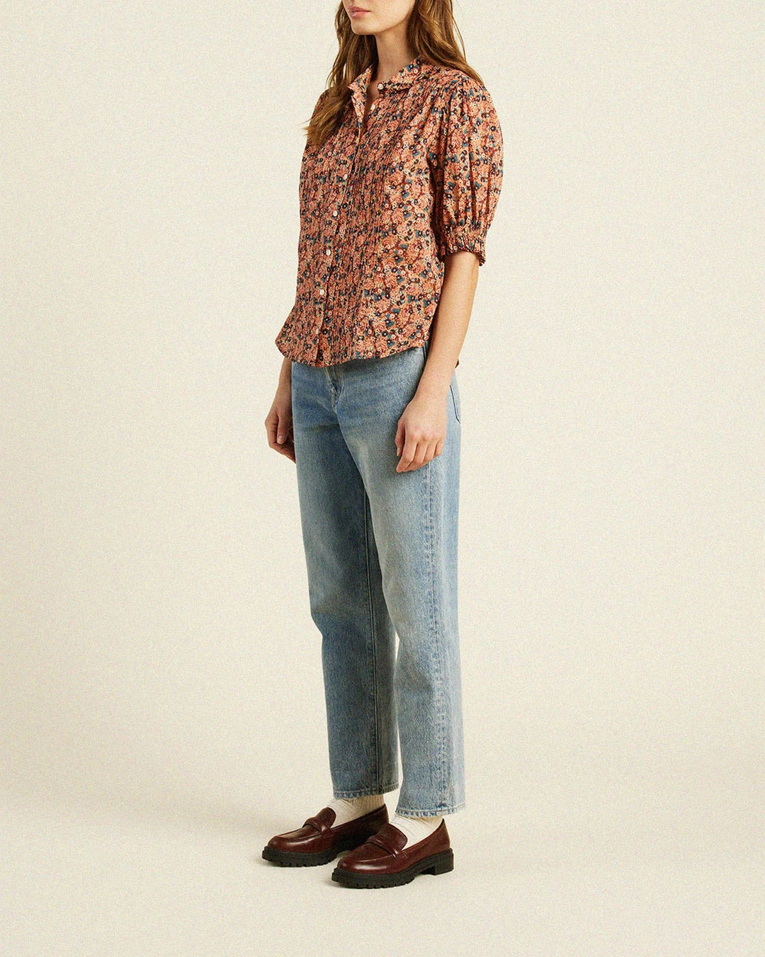 Trovata - Cranberry Ditsy Gemma Blouse - Kalifornia Jean Bar
