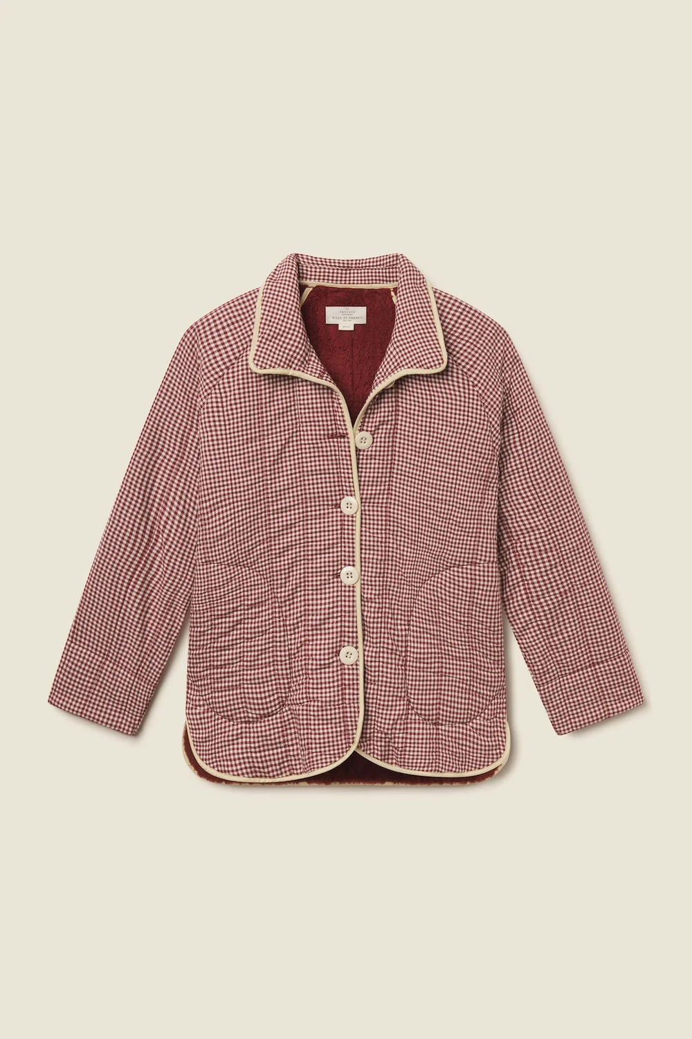 Trovata - Ginny Quilted Jacket Mahogany Check - Kalifornia Jean Bar