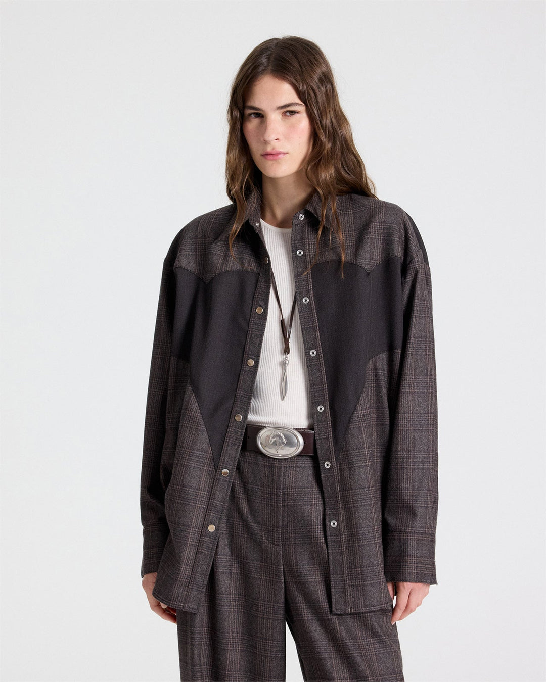 TWP - Austin Shirt - Chocolate Multi / Dark Chocolate - Kalifornia Jean Bar