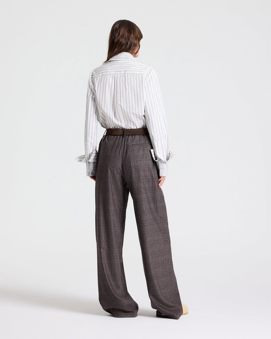 TWP - Double Layer Boyfriend Shirt - Turkish Coffee / Ivory - Kalifornia Jean Bar