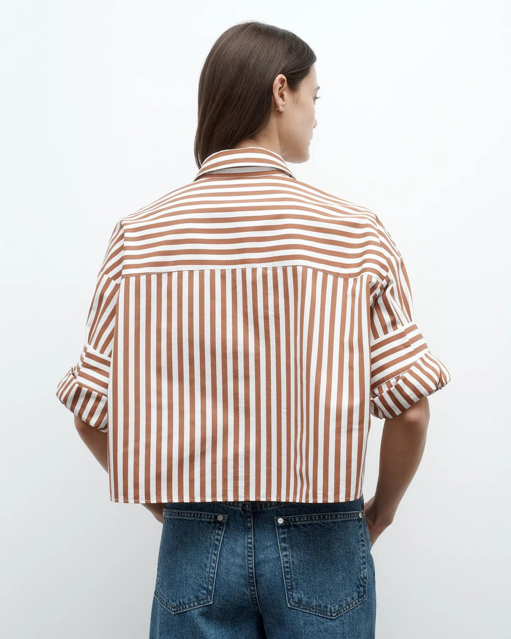 TWP - Next Ex Shirt in Ivory and Cognac - Kalifornia Jean Bar