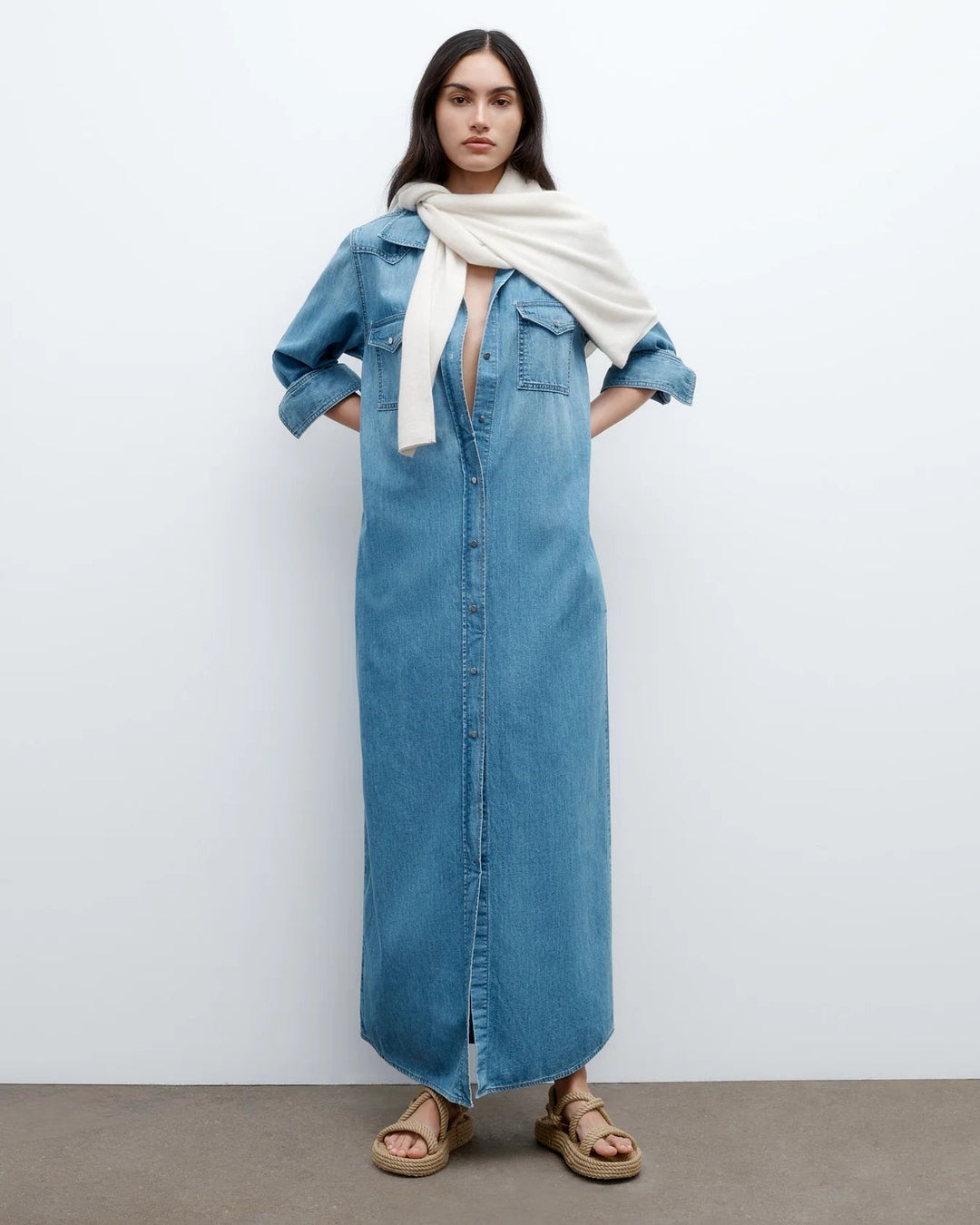 TWP - Vintage Wash Cowboy Maxi Dress - Kalifornia Jean Bar