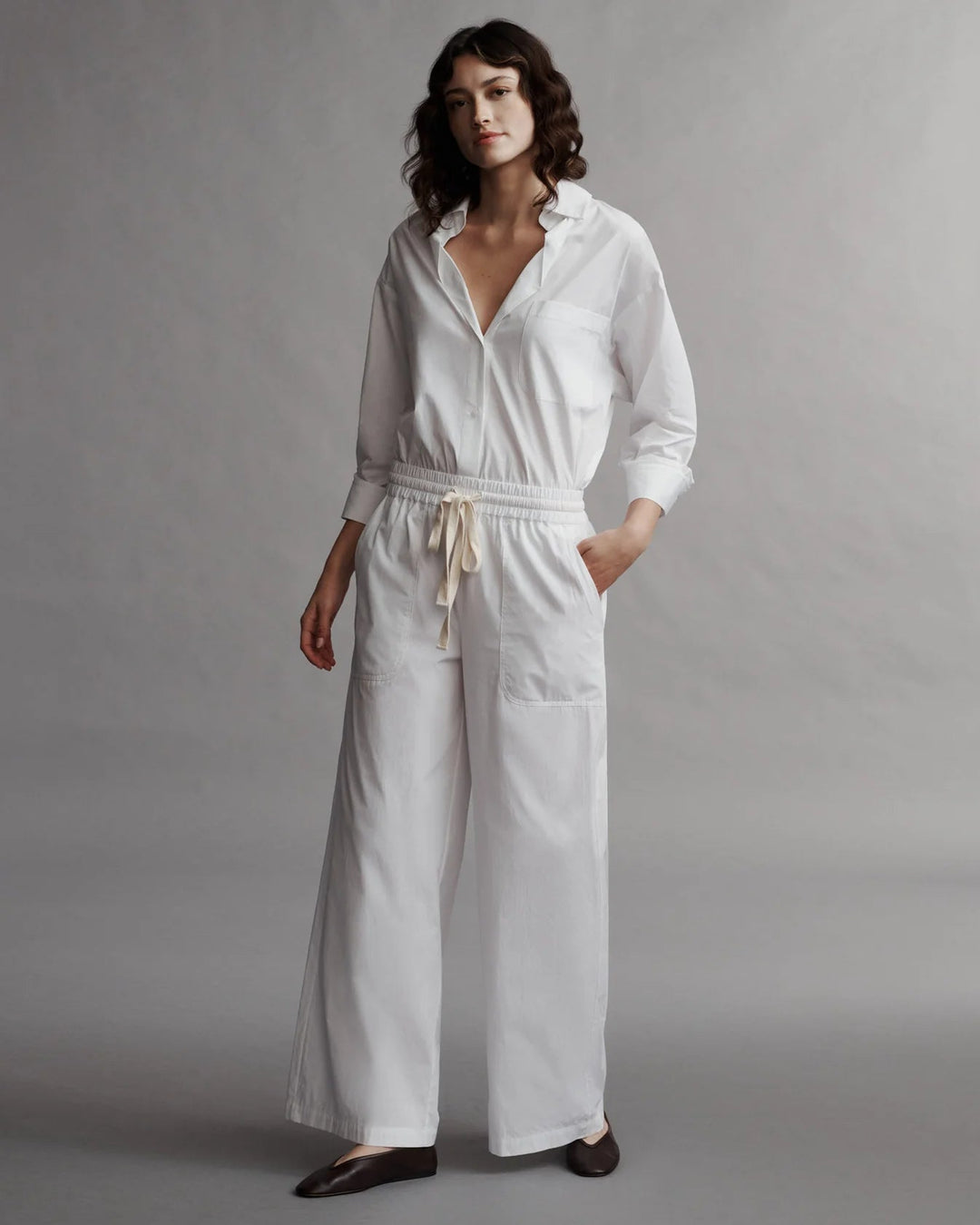 TWP - White The Day After Shirt in Washed Cotton Poplin - Kalifornia Jean Bar