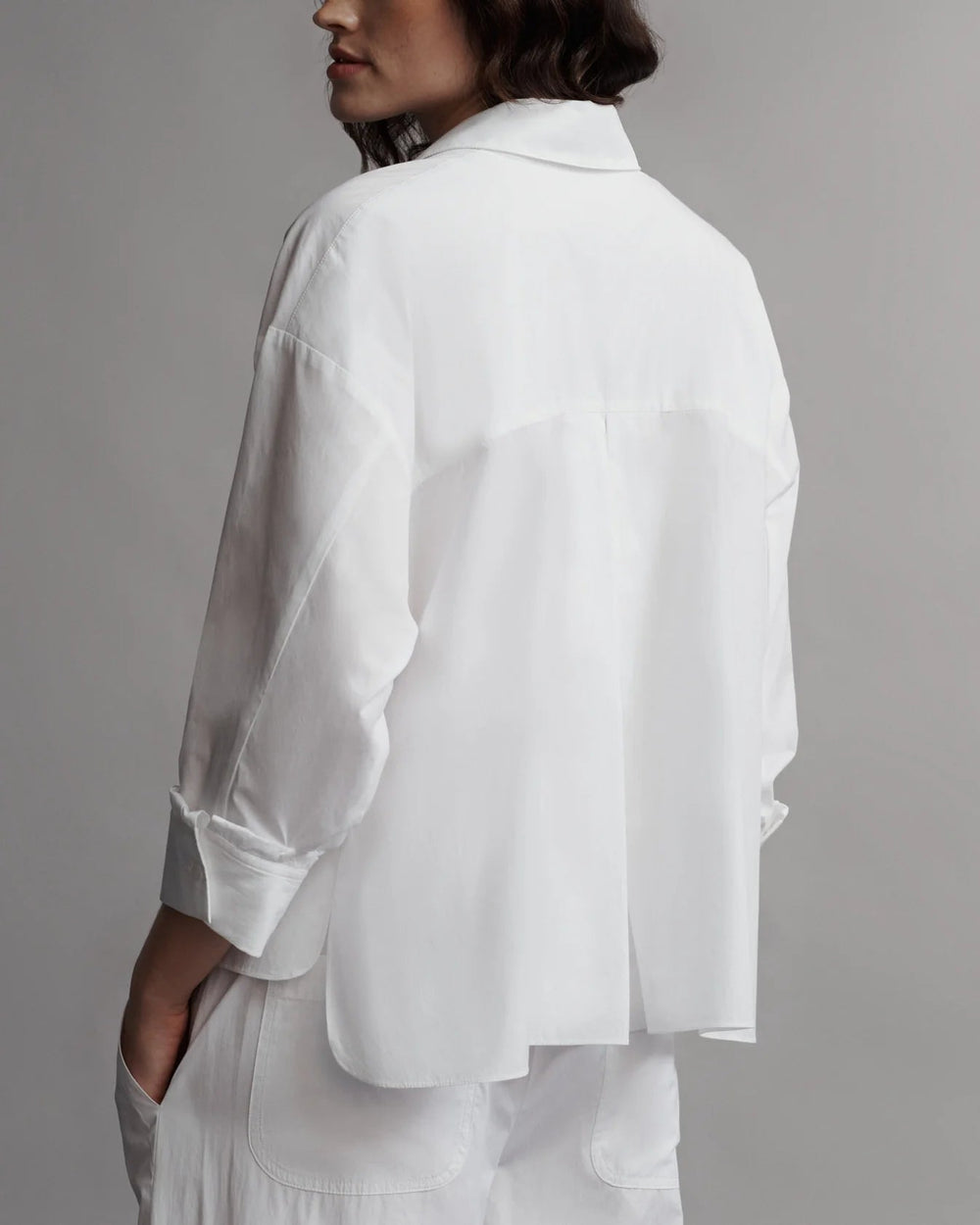 TWP - White The Day After Shirt in Washed Cotton Poplin - Kalifornia Jean Bar