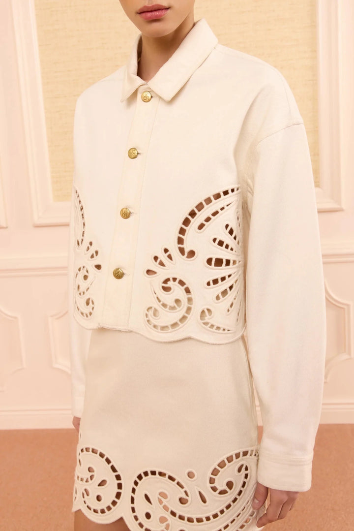 Ulla Johnson - Bobbi Eyelet Jacket Cowrie - Kalifornia Jean Bar