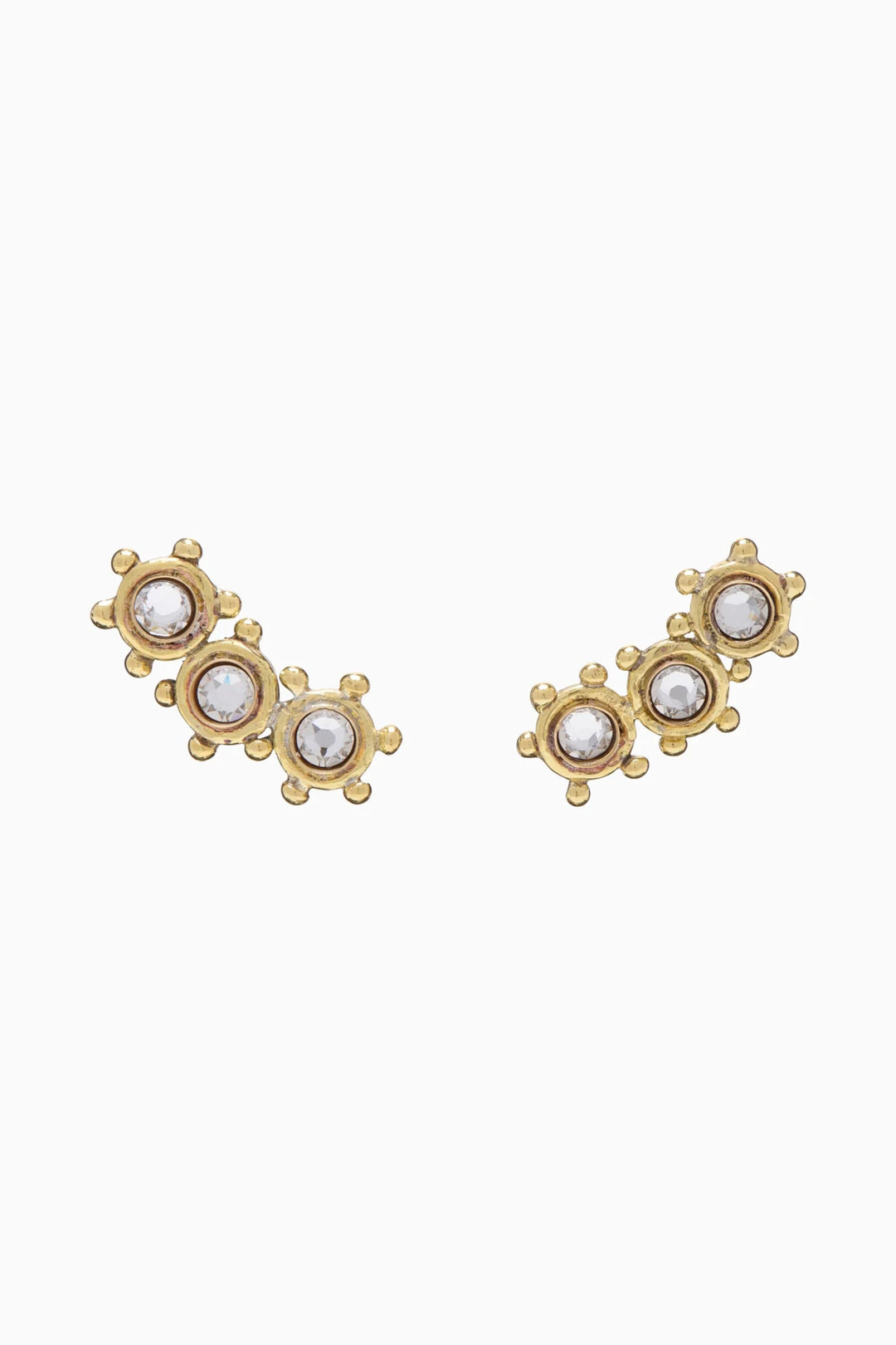 Ulla Johnson - Kavi Crystal Mix Stud Climber Earrings - Kalifornia Jean Bar