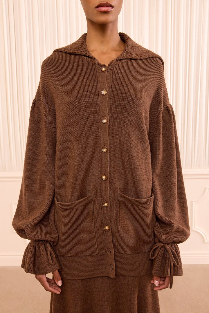 Ulla Johnson - Makila Knit Cardigan in Clove - Kalifornia Jean Bar