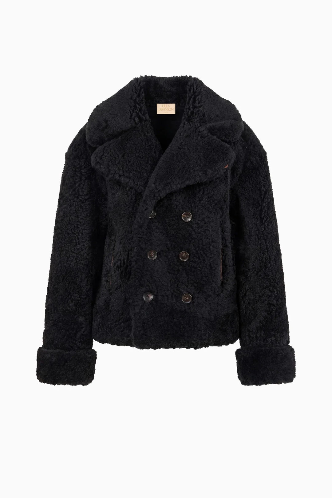 Ulla Johnson - Nisha Reversible Shearling Coat Noir - Kalifornia Jean Bar