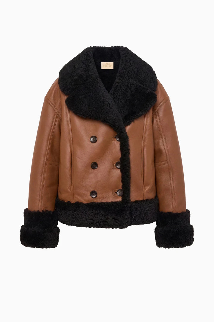 Ulla Johnson - Nisha Reversible Shearling Coat Noir - Kalifornia Jean Bar