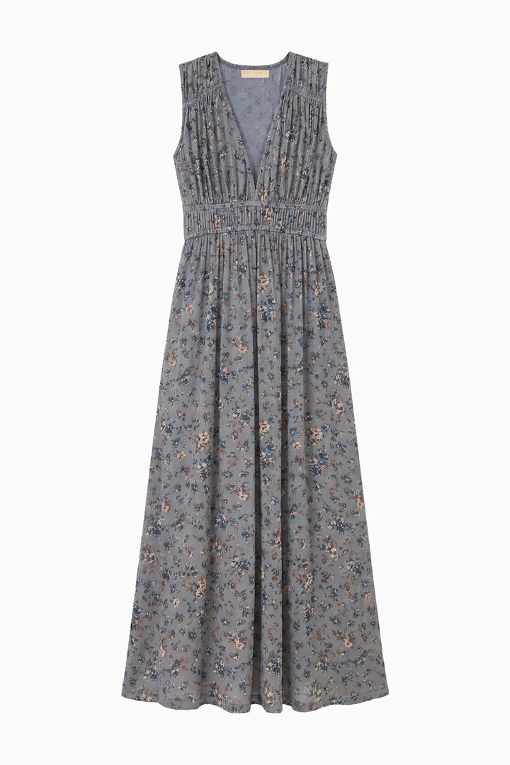 Ulla Johnson - Ursula V-Neck Dress Celeste Floral - Kalifornia Jean Bar