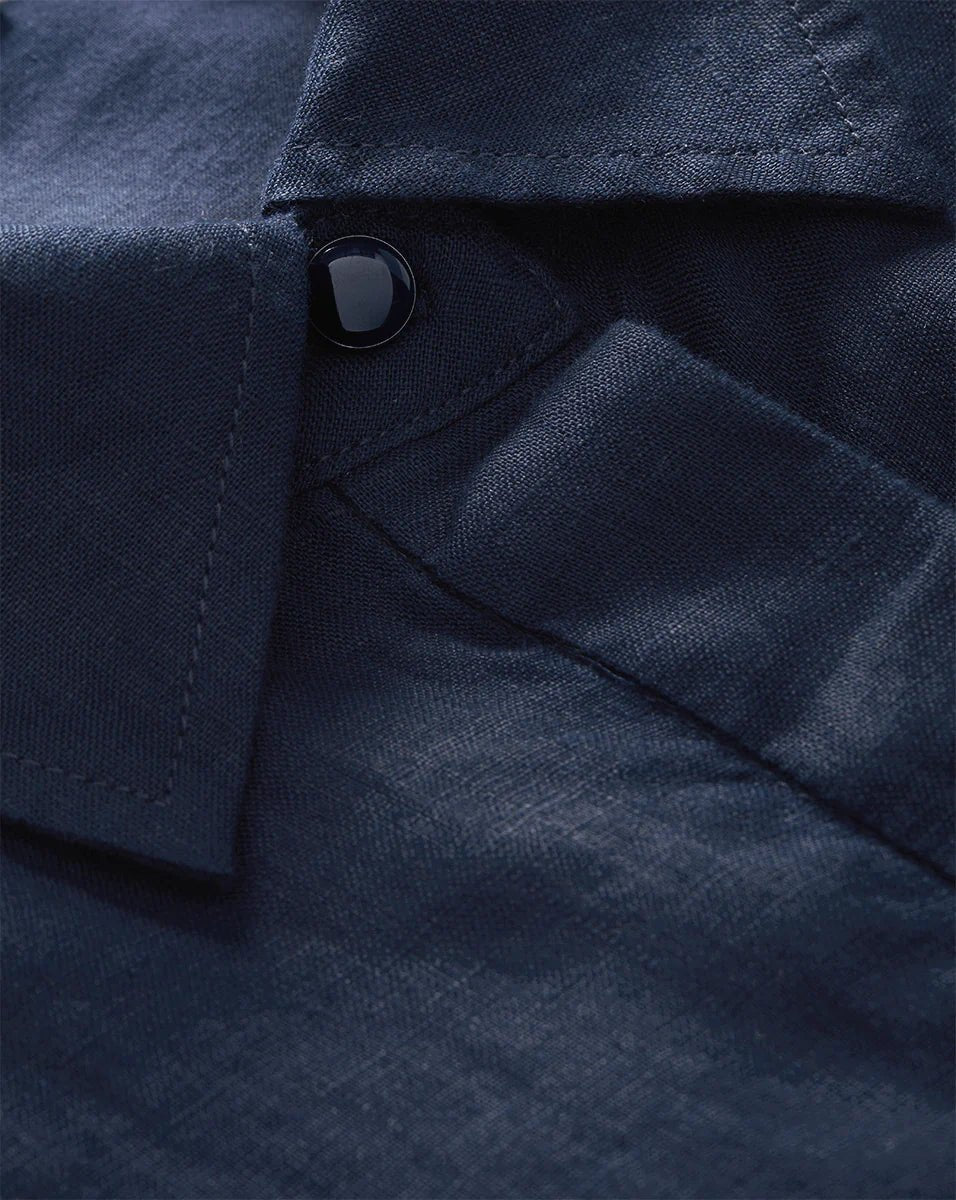 Veronica Beard - Loreta Belted Linen Dress in Navy - Kalifornia Jean Bar