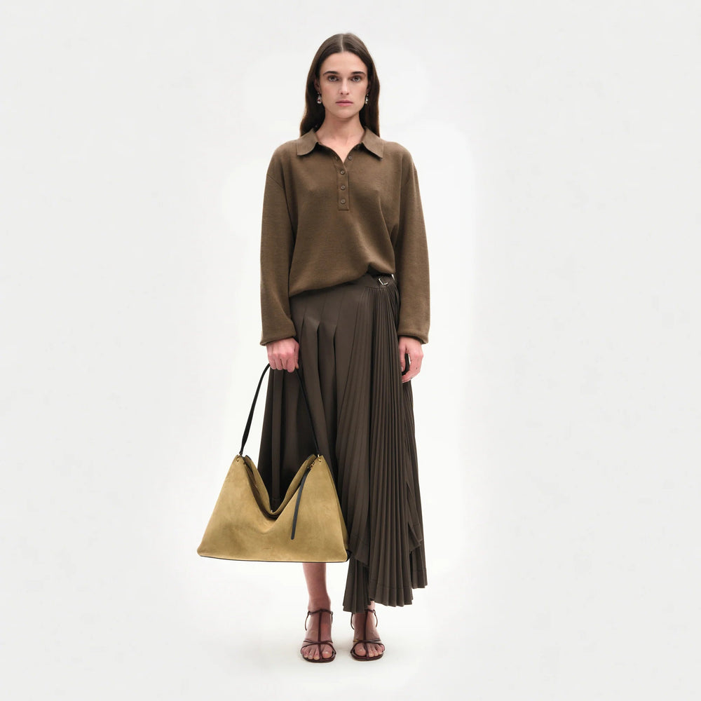 Wandler - Penelope Tote in Khaki Suede/Black - Kalifornia Jean Bar
