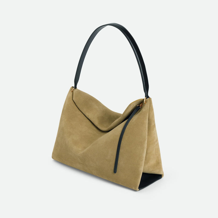 Wandler - Penelope Tote in Khaki Suede/Black - Kalifornia Jean Bar